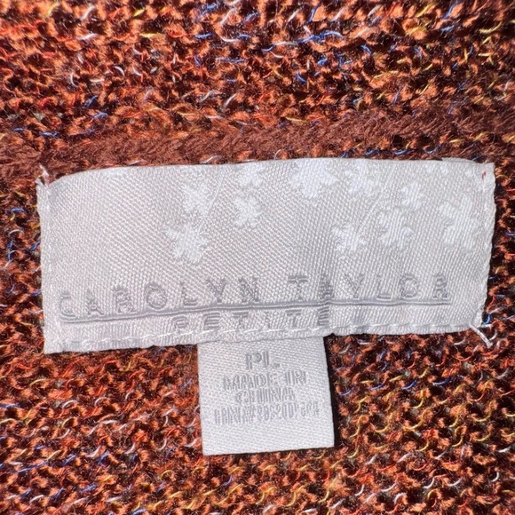 Carolyn Taylor Multicolor V-neck 3 button Sweater. Size PL. GUC - Picture 5 of 11